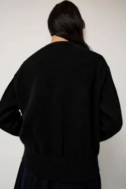 Clearance Ada Crewneck Cardigan in Black Sweaters|Collections