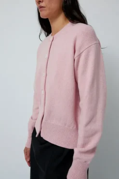 Discount Ada Crewneck Cardigan in Pink Sweaters|Clothing