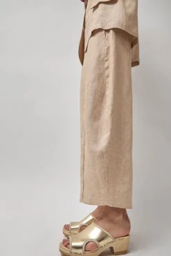 Clearance Alexis Clog on Mid Heel in Gold Sale Clogs|Collections