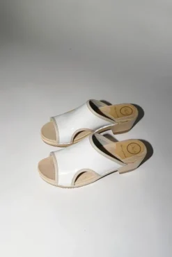 Hot Alexis Clog on Mid Heel in White Patent Sale Clogs|Collections