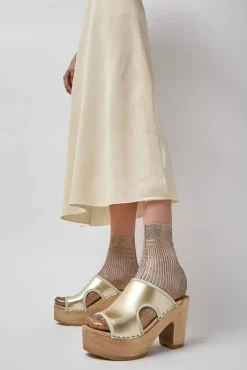 Best Alexis Clog on Platform in Gold Sale Clogs|Collections