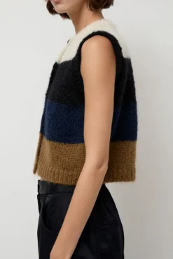 New Alpaca Mohair Waistcoat in Stripe Collections|Sweaters
