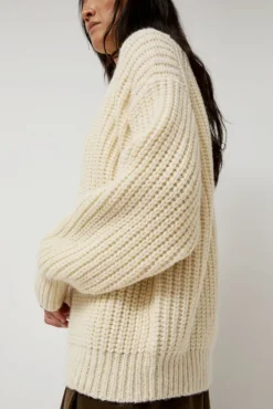 Sale Alpaca Rib Sweater in Cream Sweaters|Clothing