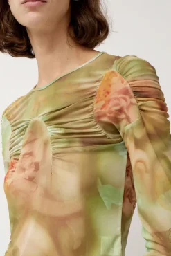 Online Arc Long Sleeve Top in Sage Molten Floral Tops|Clothing