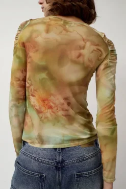 Online Arc Long Sleeve Top in Sage Molten Floral Tops|Clothing
