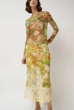 Online Arc Long Sleeve Top in Sage Molten Floral Tops|Clothing