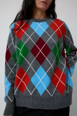 Sale Argyle Crewneck Sweater in Derby and Adonis Holiday Gift Guide|Collections