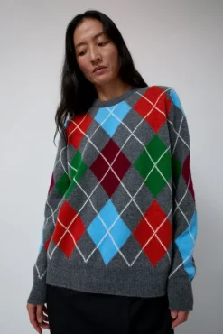 Sale Argyle Crewneck Sweater in Derby and Adonis Holiday Gift Guide|Collections