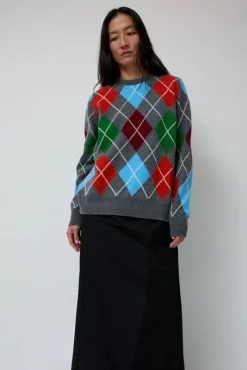 Sale Argyle Crewneck Sweater in Derby and Adonis Holiday Gift Guide|Collections
