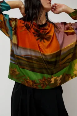Discount Asymmetric Top in Print G Collections|Tops