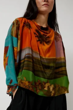 Discount Asymmetric Top in Print G Collections|Tops
