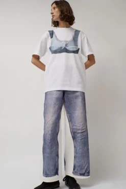 New Augmented Jeans in White and Blue Denim|Shorts & Pants