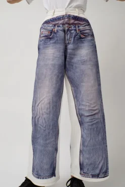 New Augmented Jeans in White and Blue Denim|Shorts & Pants