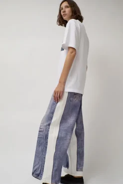New Augmented Jeans in White and Blue Denim|Shorts & Pants