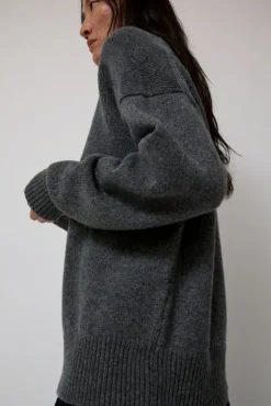 New Balla Slouch V Neck Sweater in Derby Grey Sweaters|Clothing
