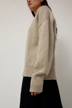 Hot Balla Slouch V Neck Sweater in Beige Collections|Sweaters