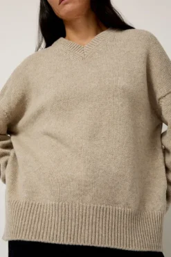 Hot Balla Slouch V Neck Sweater in Beige Collections|Sweaters