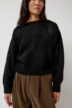 Best Balloon Sleeve Sweater in Black Collections|Sweaters