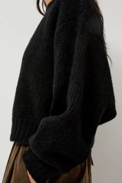 Best Balloon Sleeve Sweater in Black Collections|Sweaters