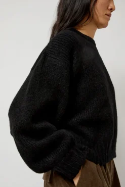 Best Balloon Sleeve Sweater in Black Collections|Sweaters