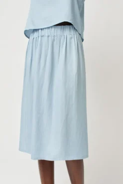 New Basic Skirt in Light Blue Tencel Collections|Skirts