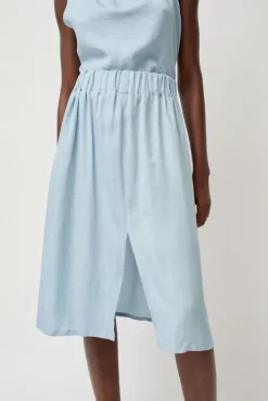 New Basic Skirt in Light Blue Tencel Collections|Skirts