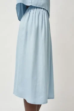 New Basic Skirt in Light Blue Tencel Collections|Skirts