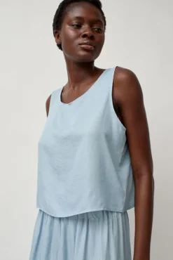 Sale Basic Tank in Light Blue Tencel Tops|Clothing