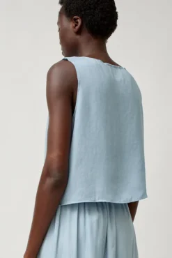 Sale Basic Tank in Light Blue Tencel Tops|Clothing