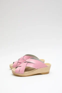 Hot Basket Clog on Mid Wedge in Pink Patent Sale Clogs|Collections