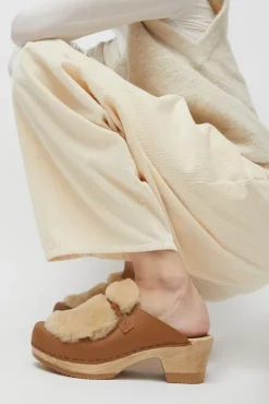 Outlet Billie Fur Clog on Mid Heel in Palomino Clog Sandals And Shoes|Clogs And Shoes