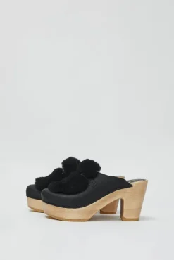 Fashion Billie Fur Clog on Platform in Black Collections|Clog Sandals And Shoes
