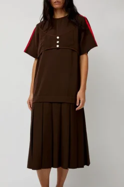 Online Box Pleat Dress in Mud Dresses|Clothing