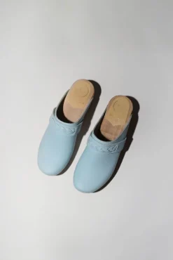 Discount Bridget Clog on Mid Wedge in Light Blue Sale Clogs|Collections