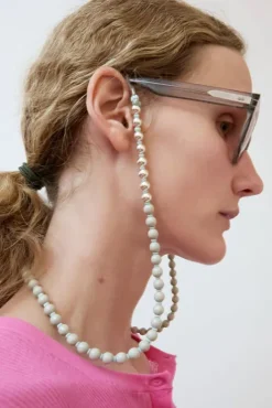 Sale Brillenkette Silver Glasses Chain in Light Grey with Sage Thread Collections|Jewelry & Watches