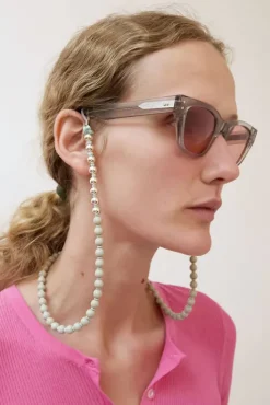 Sale Brillenkette Silver Glasses Chain in Light Grey with Sage Thread Collections|Jewelry & Watches