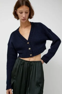Discount Bruna Cardigan in Navy Sweaters|Clothing