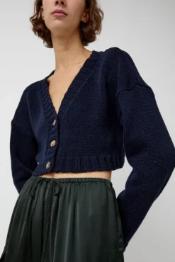 Discount Bruna Cardigan in Navy Sweaters|Clothing