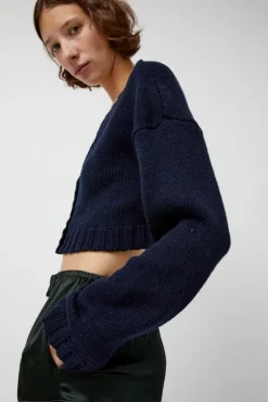 Discount Bruna Cardigan in Navy Sweaters|Clothing