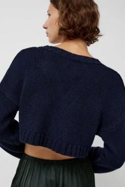 Discount Bruna Cardigan in Navy Sweaters|Clothing