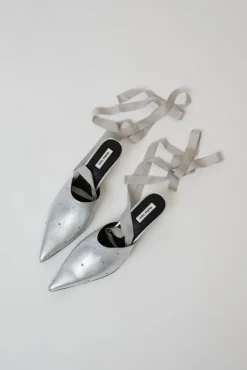 Sale Byul Ribbon Mules in Silver Collections|Clogs And Shoes