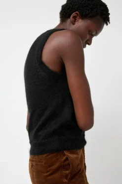New Carol U-Neck Vest in Black Sweaters|Clothing
