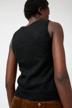 New Carol U-Neck Vest in Black Sweaters|Clothing