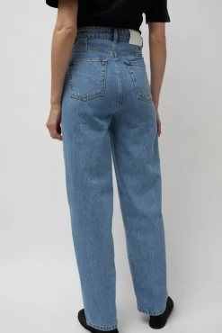 Discount Carrot Leg Trousers in Classic Denim Blue Collections|Denim
