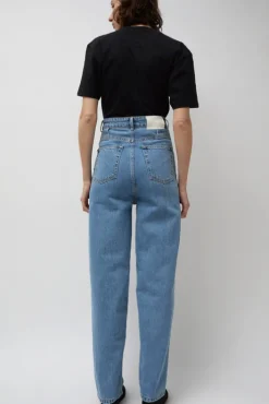 Discount Carrot Leg Trousers in Classic Denim Blue Collections|Denim