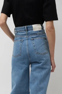 Discount Carrot Leg Trousers in Classic Denim Blue Collections|Denim
