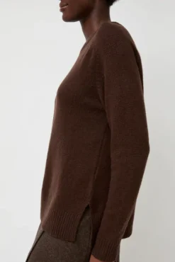 Fashion Cashmere Blend Crewneck Knit in Brown Collections|Sweaters