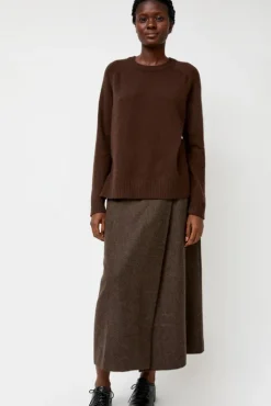 Fashion Cashmere Blend Crewneck Knit in Brown Collections|Sweaters