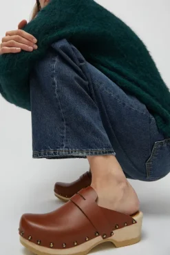 Outlet Charlotte Studded Clog on Low Base in British Tan Holiday Gift Guide|Collections