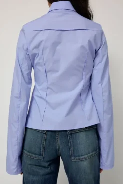 Sale Cila Fitted Shirt in Blue Tops|Clothing